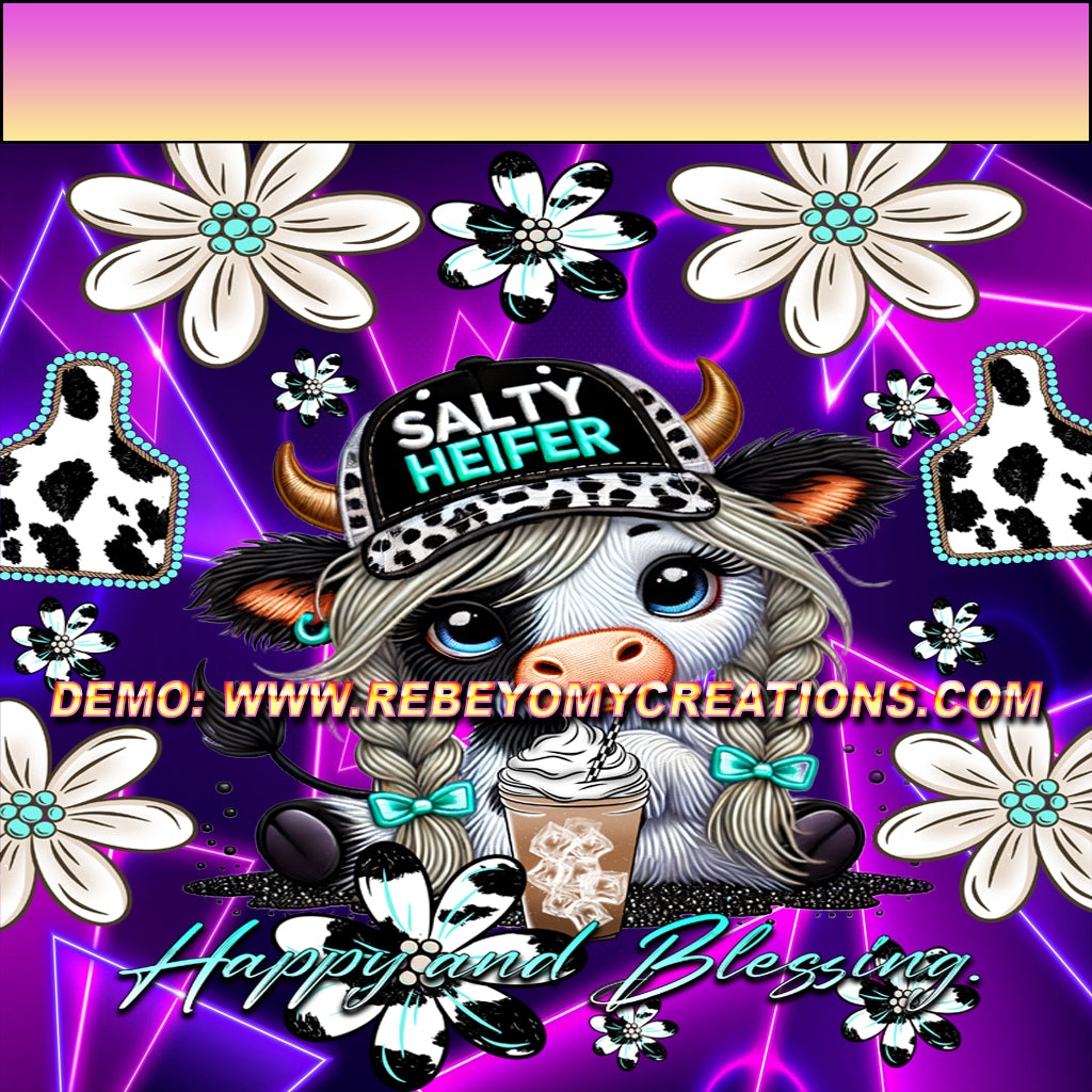 Tote Bag & Cosmetic Bag Salty Heifer™ | Set Personalizado con Asa Rosa | Diseño Exclusivo Rebe y Omy Creations