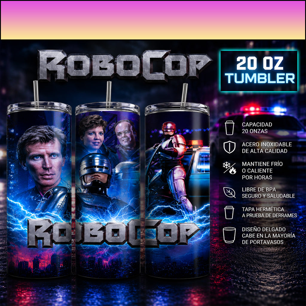 Robocop 1987 Peter Weller 20 oz Tumbler | Edición solo para Fanáticos.