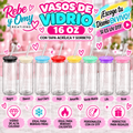 Vaso de Vidrio Personalizado 16 oz con Tapa de Color y Sorbeto | UV DTF 💕