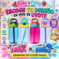 Botella Infantil de 16 oz con Sorbeto – Personalízala con tu Diseño UV DTF en Vivo | Rebe y Omy Creations