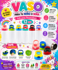 Vaso Térmico Infantil 12 oz listo para Personalizar | Tapa Flip Antiderrames