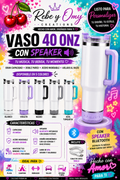 Vaso Térmico de 40 oz con Speaker Bluetooth y Asa – Listo para Personalizar a tu gusto