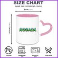 TAZA DE CORAZON COLOR ROSADO 11 oz