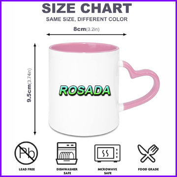 TAZA DE CORAZON COLOR ROSADO 11 oz