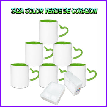 TAZA DE CORAZON COLOR ROSADO 11 oz