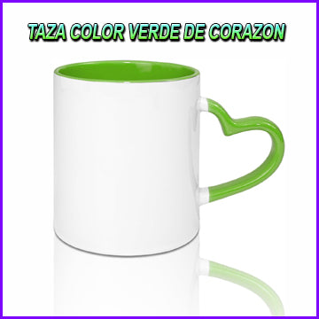 TAZA DE CORAZON COLOR ROSADO 11 oz