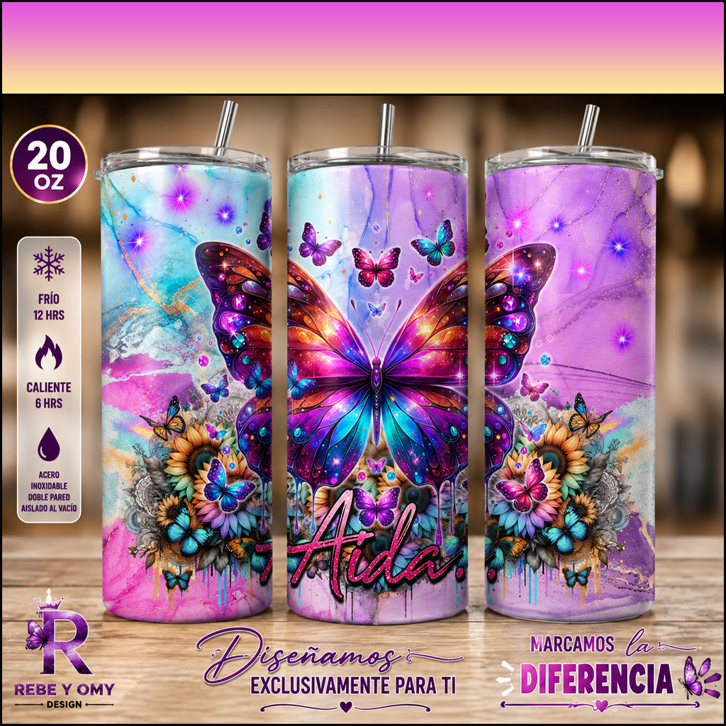 Tumblers de 20oz son completamente personalizados.